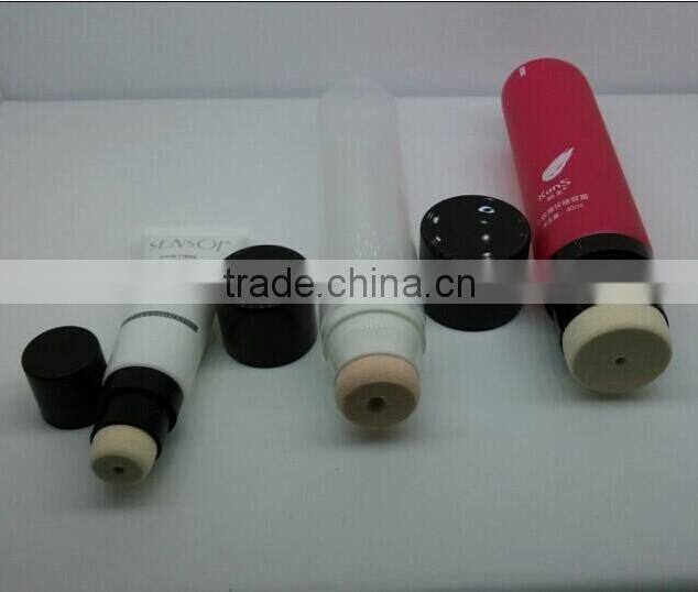 2015 hot sale 100ml cosmetic empty tubes with sponge applicator