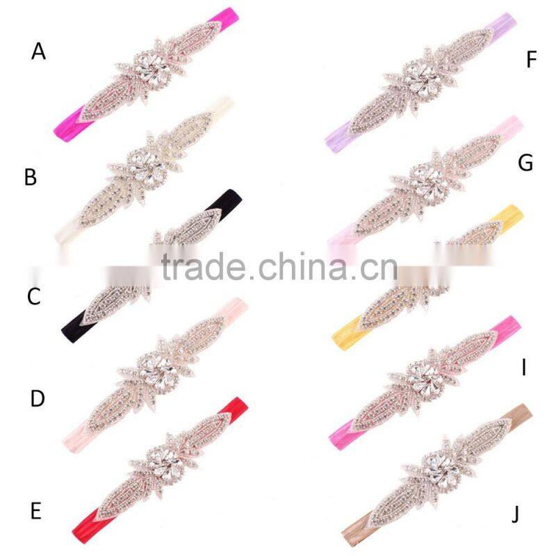 New floral Vintage Rhinestone Headband Baby girl crystal Headband glisten Headband baby hair accessories photo props wh-1813