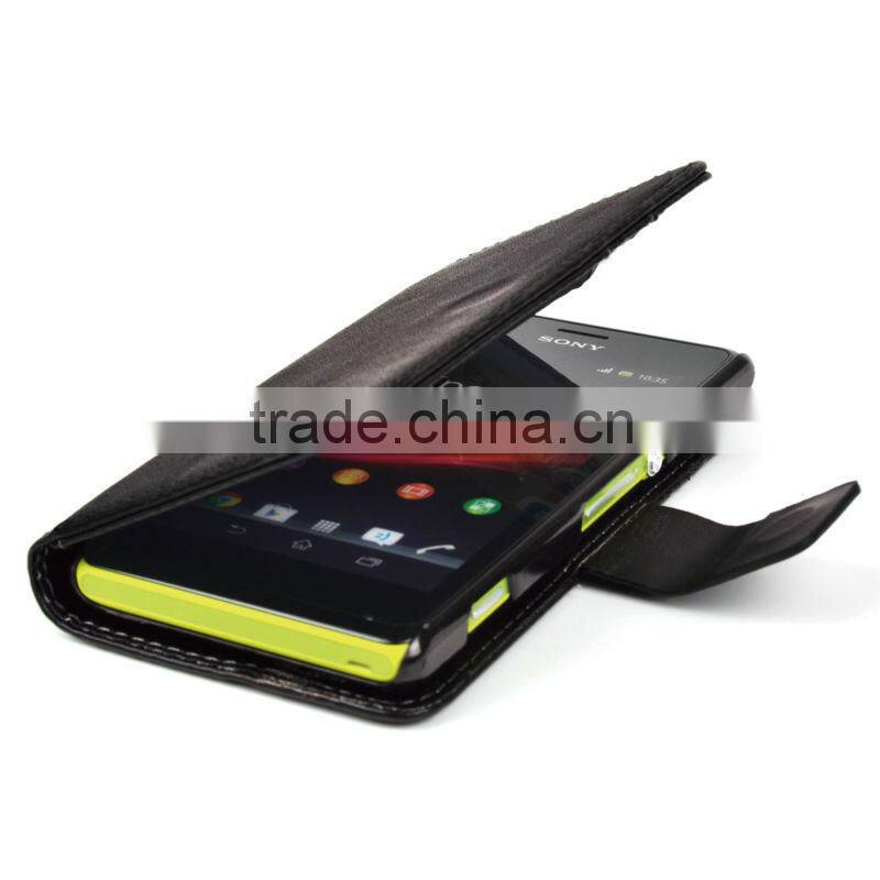 Perfect Fit Wallet card slot Leather Case for Sony Xperia M