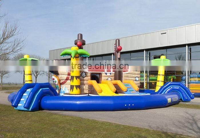 Giant inflatable pirate ship water park slides for sale water park equipment price water fun park