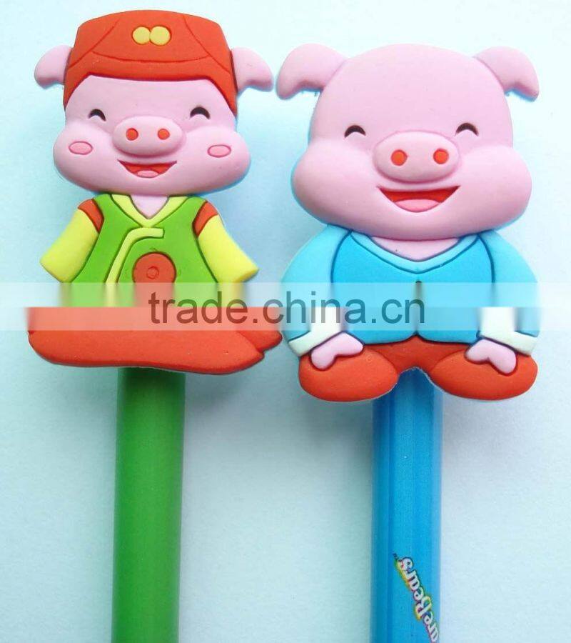 Newfashioned 3d soft pvc pencil topper