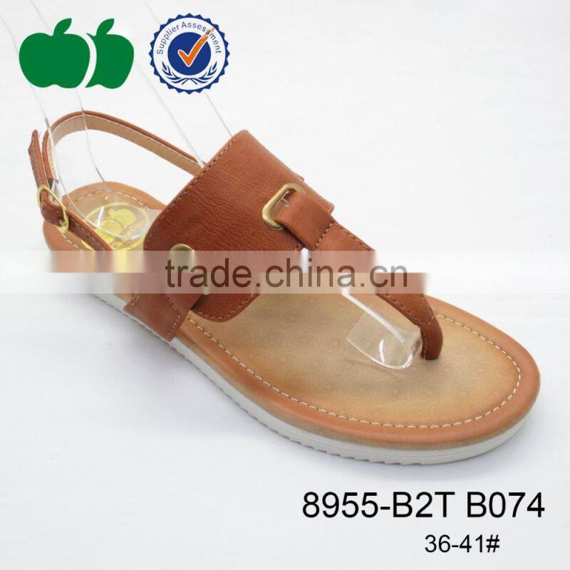 2016 best price innovative upper design trendy flat thong sandal