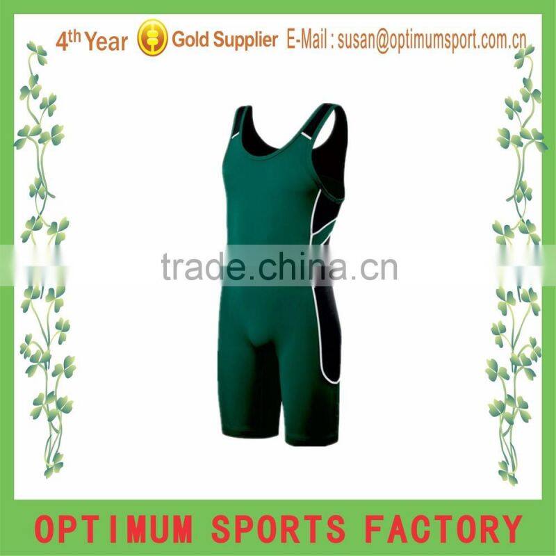 Full green women wrestling singlet