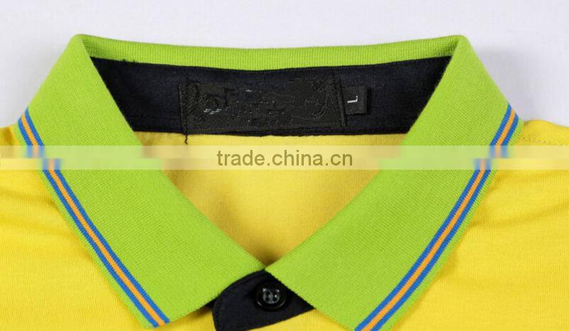 2014 fashion style men stripe color combination polo shirt