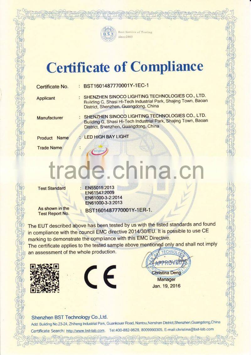 CE RoHS certified Nichia led high bay light 200w led high bay lamp dimmable led high bay