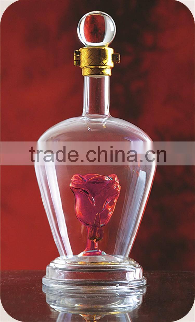 2016 New Style Professional Design Customization Eco-Friendly Clear Glass Bottle For Wine And Alcohol