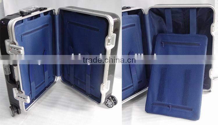 NEW ARRIVAL 20 inch super light weight than aluminum suitcase , carbon fiber suitcase sets with spinner Wheels