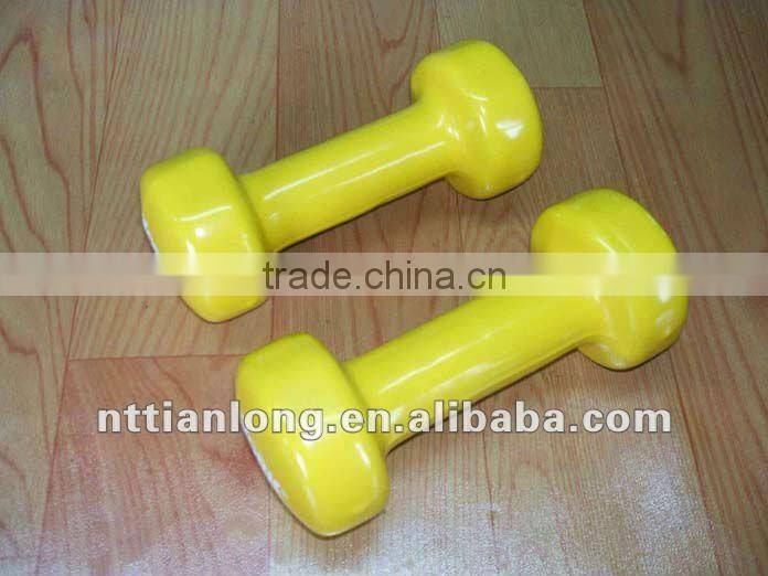 Teenloon lastest vinyl dipping dumbbell set with plastic stand