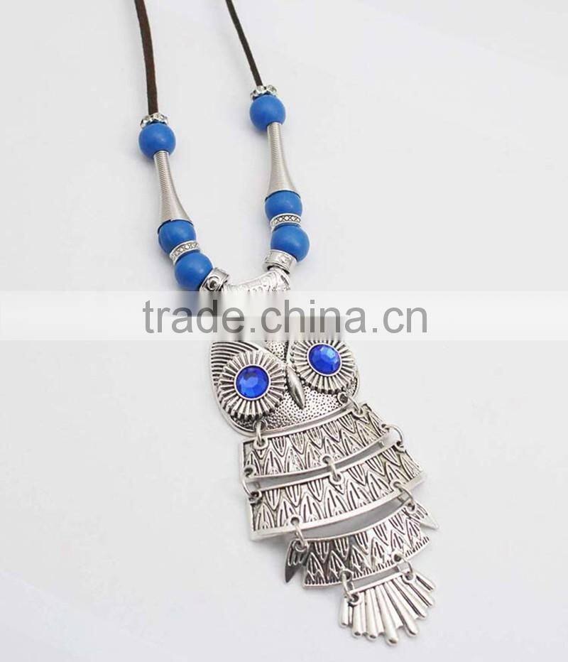 Hot Sale Rope Chain Owl Pendant Necklace