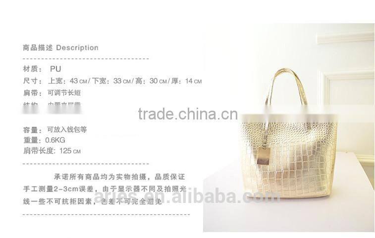 new 2015 Selling Women PU Leather Handbag,Tote Shoulder Bags large capacity PU weave bags fashion design
