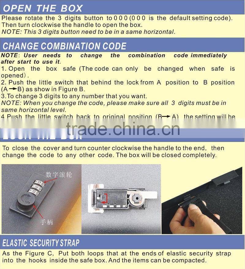 Wholesale - MC500 microault combination small car gun pistol portable security storage steel safe box (Ipad box),file safe