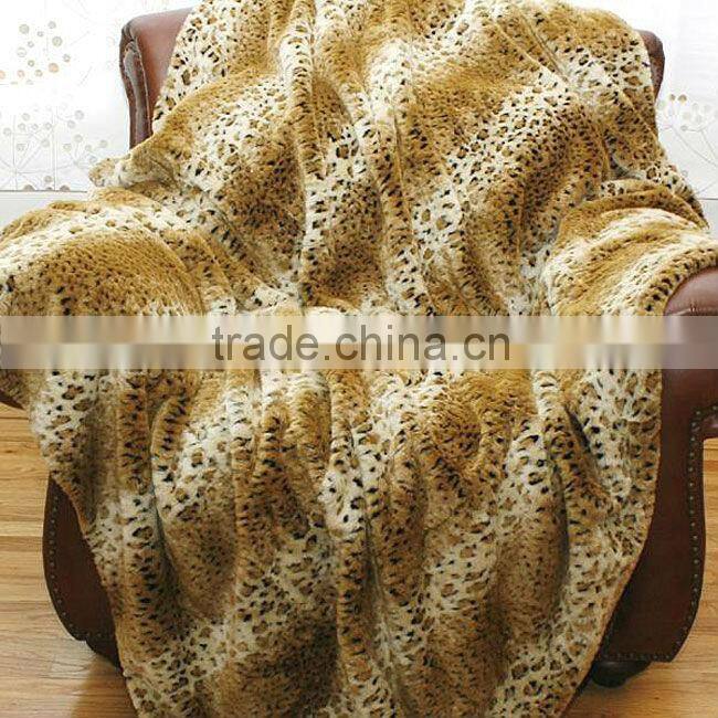 HSTH021 leopard grain pelts throw blanket