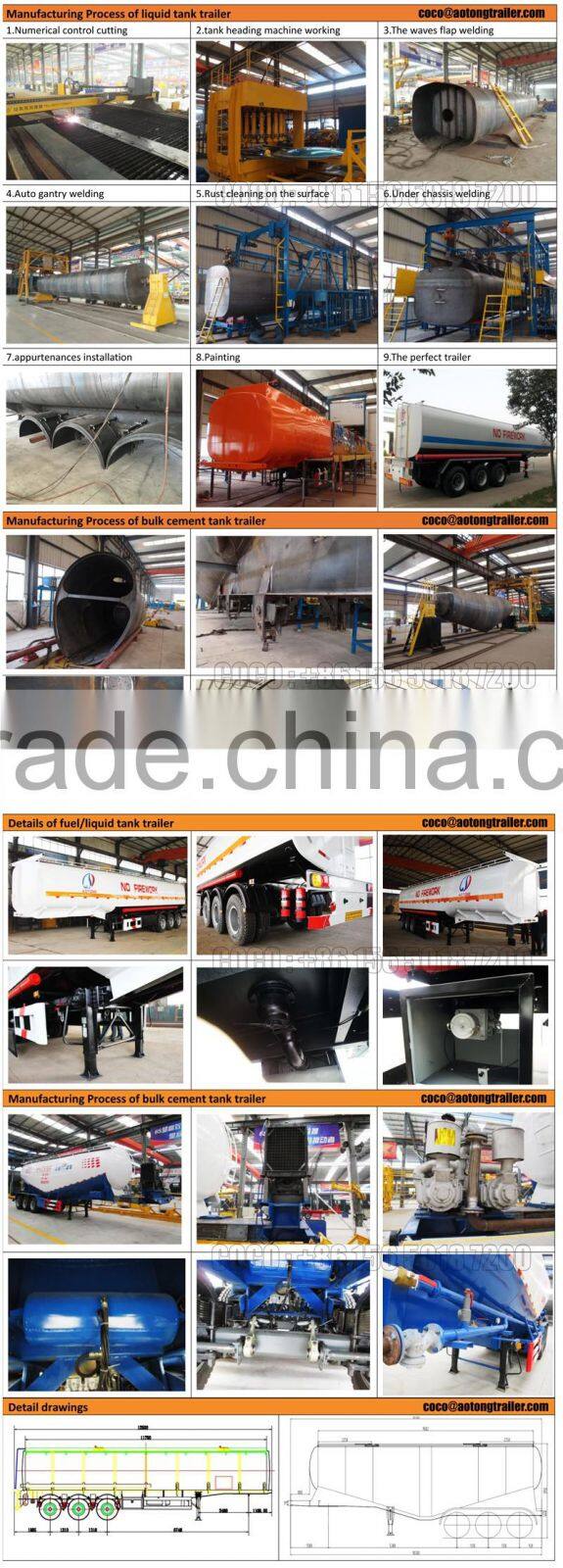 2016 Single compartment 40 cubic 3 axles powder material Bulk Cement Tanker Semi Trailer for sale
