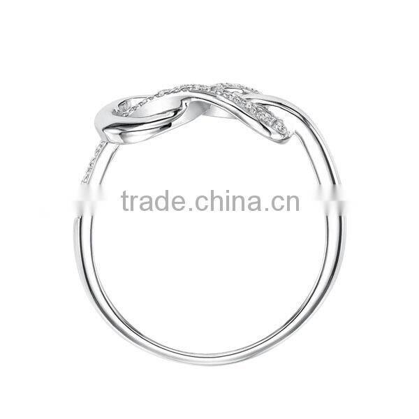 Bright 925 sterling silver Infinity customized stone ring