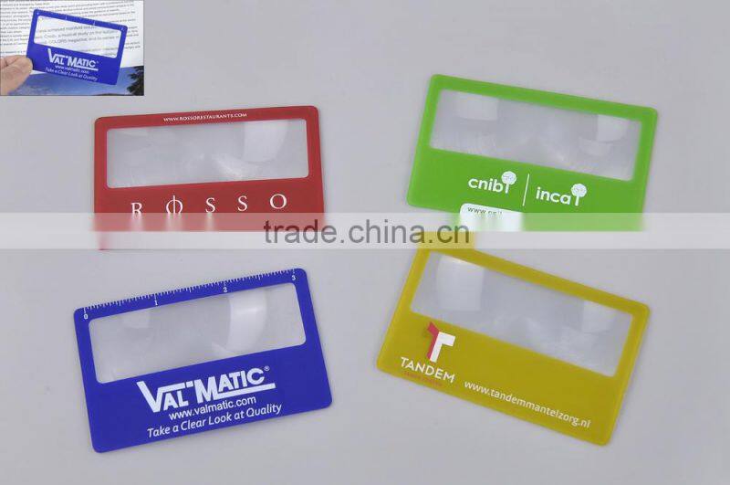 Plastic PVC Flexible business Credit card magnifier Fresnel Lens Magnifier