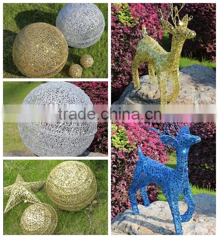 Wholesale 3D metallic gift box shape christmas gift decoration