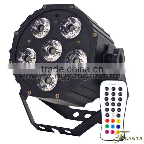 9pcs 12w RGBWA+UV 6 IN 1 led flat led par can stage light infrared ray remote