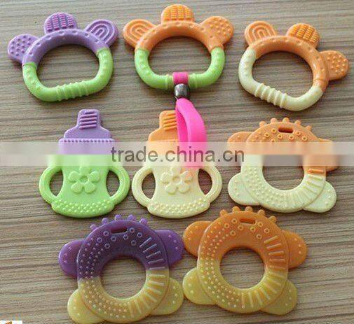 Food Grade Rabbit head Two Colors Silicone Teether