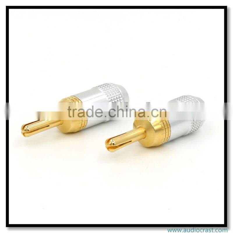 Gold Plated Self Locking Banana Plug 24K Banana Connectors