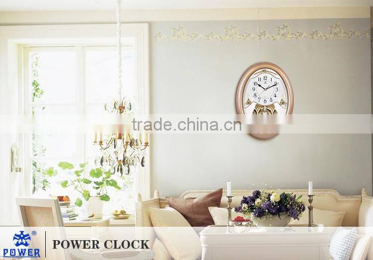 Wooden Case Large Decorative Big Pendulum Antique Wooden Wall Clock With 18 Music For Chiming And Sweep Quartz Clock Movement