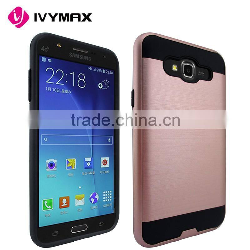 China supplier top seller hybrid brushed metallic protector phone cover for Samsung Galaxy J7/J700 (2015)