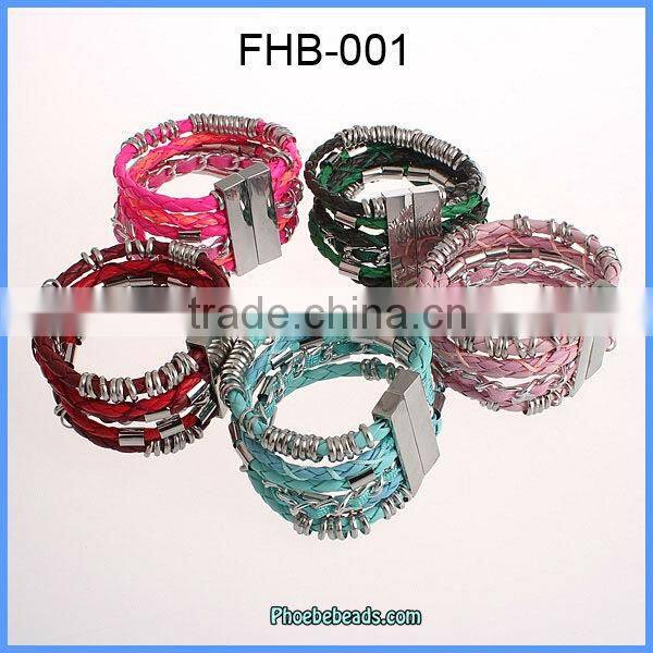 Wholesale Ready Stock Punk Style Braided Multilayer Leather Festival Bracelet FHB-005A