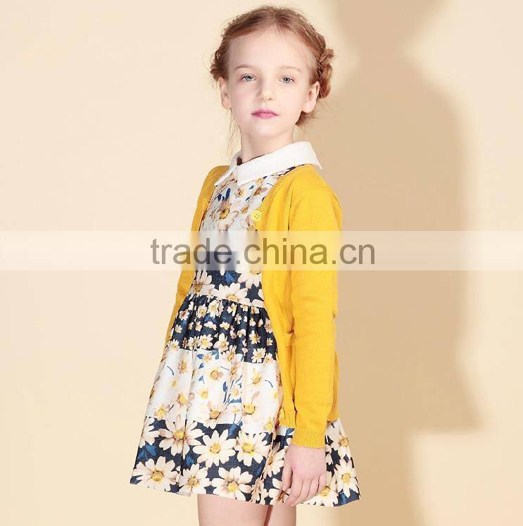 2015 hot sale children european girl dress manufacturer