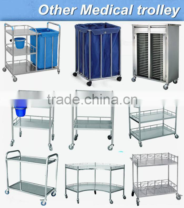 Stainless steel 2 layers serving trolley