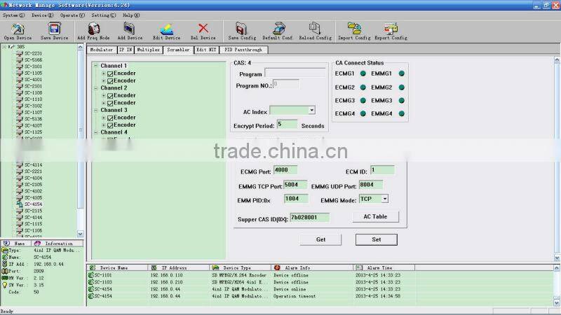 4 Channel RF Modulator/IP MUX Scrambler QAM Modulator