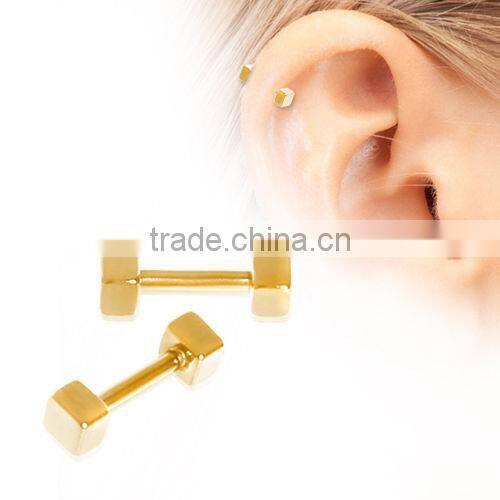 Earring Tragus Ear Helix Cartilage Stainless Steel Barbell Dice