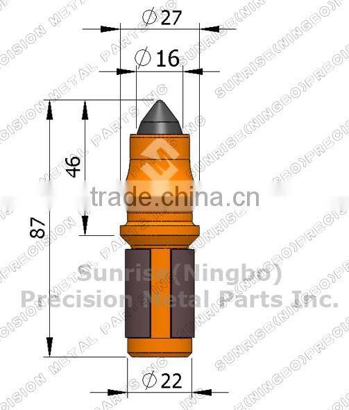 SL02 22mm Conical pick tools tungsten carbide tip trench foundation piling rig auger drilling bullet bits