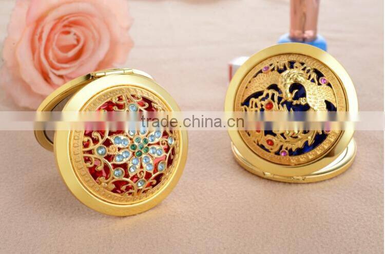 Luxury Round Logo Round Logo Personalized Pocket Metal Mirror