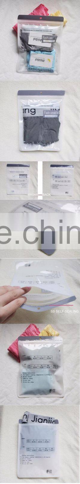 Custom printed women/men underwear packaging pouch bag with ziplock