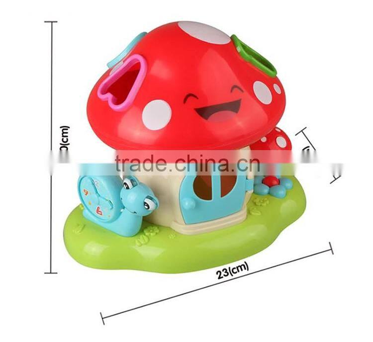 Best gift cute blocks playhouse mushroom toy with light and music