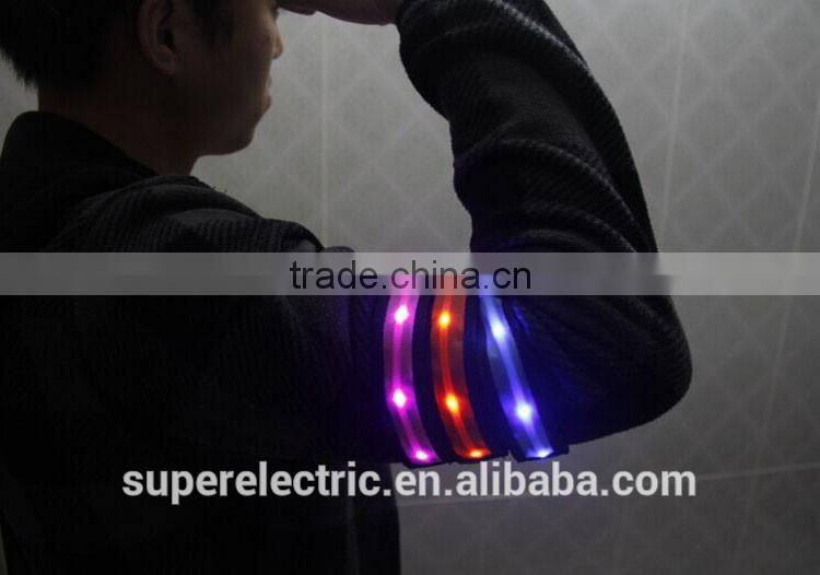 China manufacturer OEM light up armlet high quality nylon sport flashing led armband for running