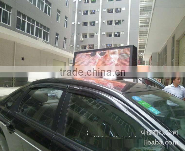 P6 outdoor full color double sided led taxi top advertising/taxi roof top advertising signs