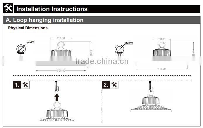 DLC ETL UFO lamp 100W 150W 200W 240W IP65 anti-explosion ufo led high bay light warehouse light