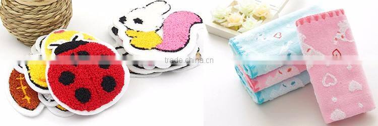 Cartoon design embroidery patch custom embroidery gold fish towel patch chenille patch sewing on towel