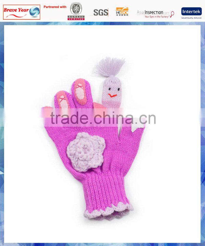 100% acrylic ballerina knit child hat scarf gloves set