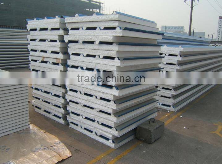 eps sandwich panel for prefab house,polyurethane sandwich panel, Heat presevation pu sandwich panel