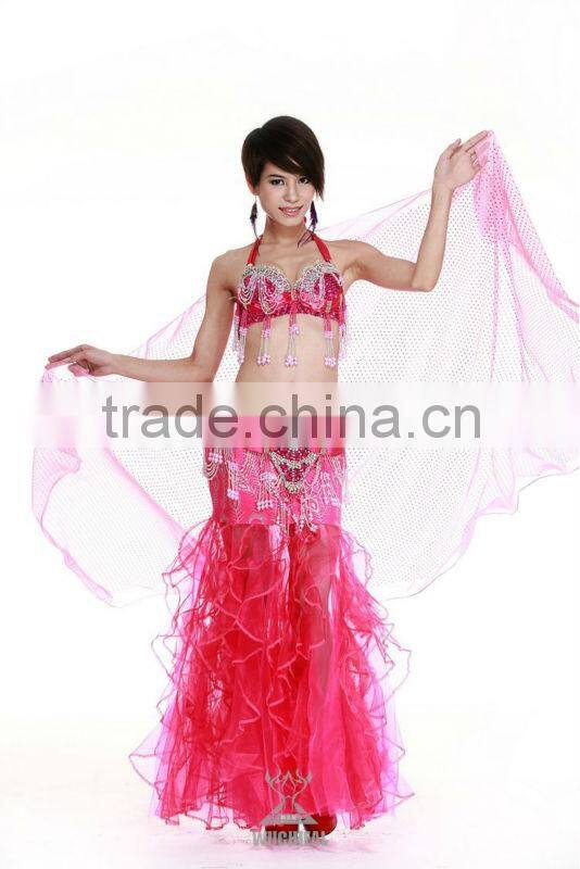 New Tribal Sexy India Belly Dance Veil, Belly Dance Stage Performance Chiffon Veil, Belly Dance Fan Veils (SJ002)