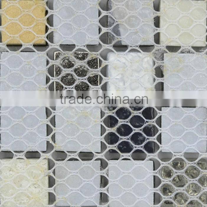 Classical resin mixed glass mosaic tile for decoration