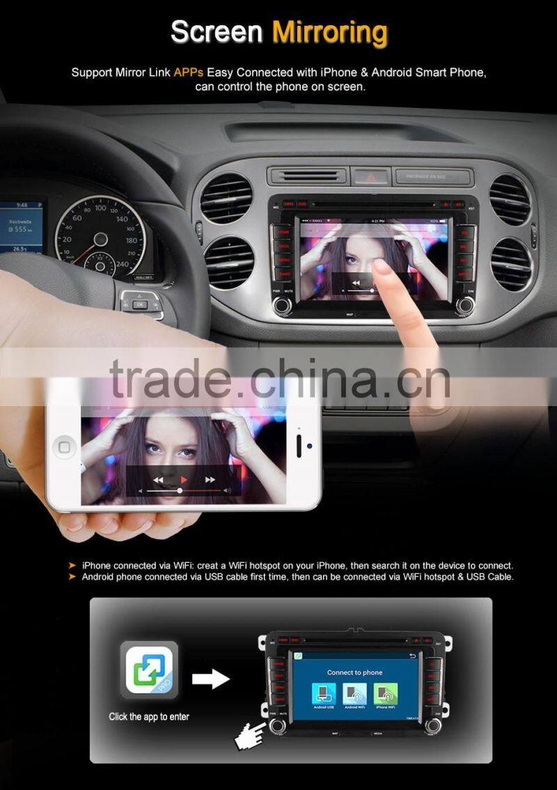 Ownice Quad core android 4.4 car audio player for VW POLO GOLF JETTA support TV OBD wifi DAB mirror link canbus