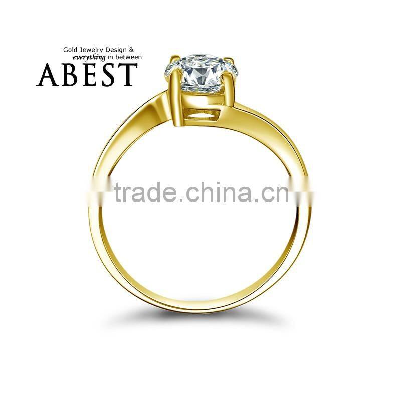 Lady Solitaire Round Cut SONA Diamond Bridal Engagement Wedding Ring 1 CT Forever Classic Lab Diamond 10K Yellow Gold Ring
