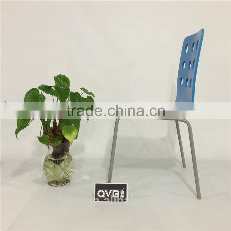 TDC-114-4 QVB JIANDE TONGDA BENTWOOD BEECH VENEER stackable METAL CHROME PLATED ARMREST OFFICE CHAIR
