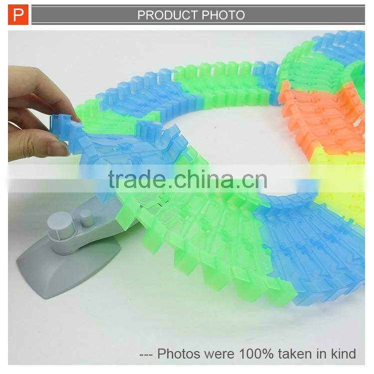 Kids battery operated slot train track glow in dark