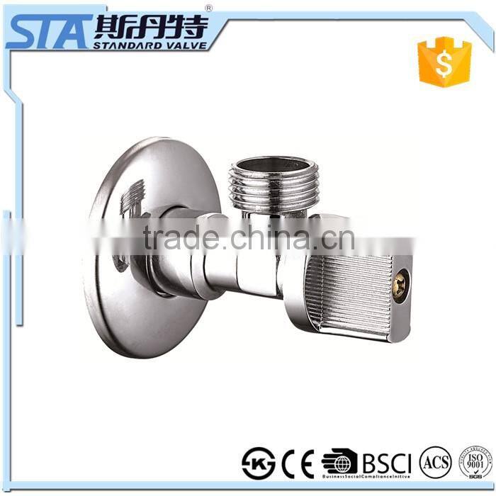 ART.3001 1/2" x 1/2" 1/2 Inch Male Angle Stop Valve Bathroom Brass Angle Valve Polished Chrome Toilet Sink Basin Water Heater