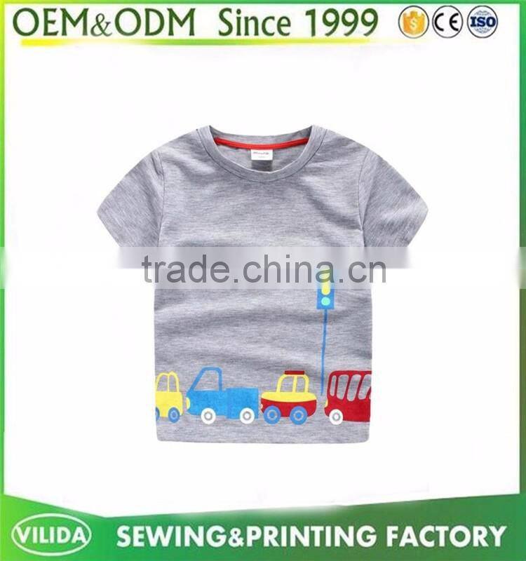 New 2016 Girls Boys Korea Style T Shirt With Printed Logo New Kids Cotton t shirt guangzhou
