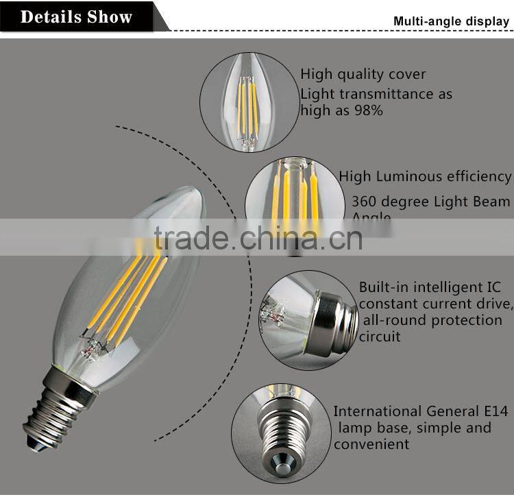 Tailed Candle LED Filament Bulb C35 2W 4w Bulb LED Filament,LED Bulb light