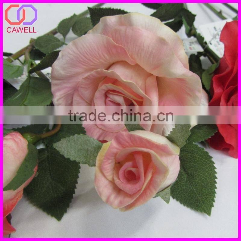 real touch 2 heads giant fake rose flower